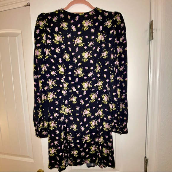 Zara printed mini dress. Multicolored. Small. Black floral. Skater dress. NWT - Picture 6 of 9